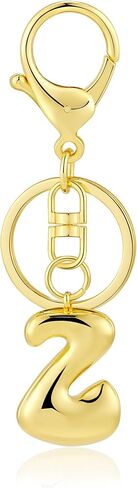 Kainier Gold Bubble سلسلة المفاتيح الأولية للنساء حقيبة سحر المحفظة الرئيسية الأبجدية حقائب اليد القلادة هدية هدية in Kuwait