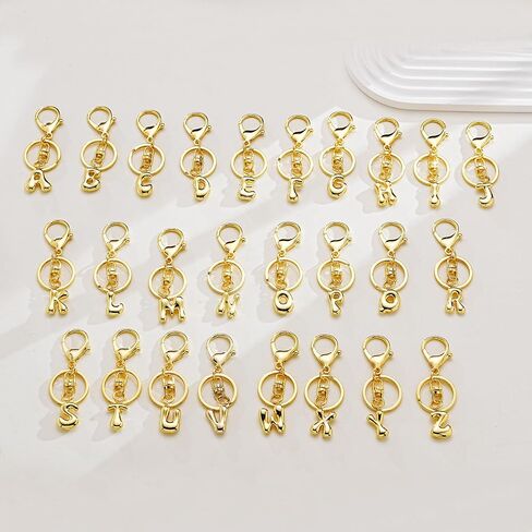 Kainier Gold Bubble سلسلة المفاتيح الأولية للنساء حقيبة سحر المحفظة الرئيسية الأبجدية حقائب اليد القلادة هدية هدية in Kuwait
