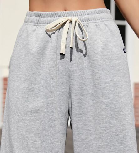 Wide Leg Sweatpants Women High Waisted Drawstring Pants with Slanted Hand Pockets 2025 Spring Fall in Saudi Arabia