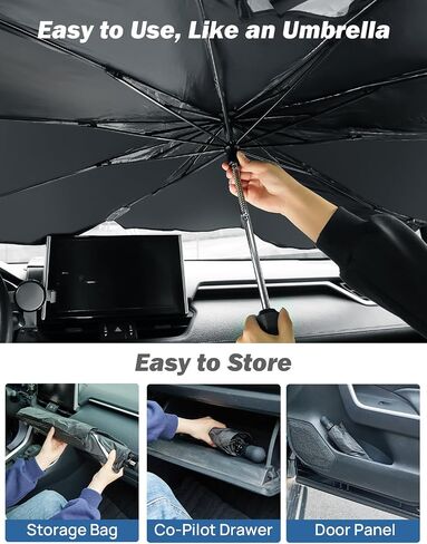 joytutus windshield sunshade smbrella for Dodge RAM 2010-2025 ، غطاء حماية أشعة الشمس الداخلية للسيارات ، طلاء كتلة UV الفضي من التيتانيوم ، حماية عزل حرارة النافذة الأمامية in Saudi Arabia