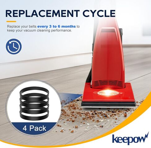 حزام مكنسة كهربائية KEEPOW لريككار، أجزاء مكنسة كهربائية متوافقة مع مكنسة ريكار الكهربائية، أحزمة بديلة تناسب الطراز 8000، 4000، 2000 وسلسلة R، الجزء A20-R2، عبوتان in Kuwait