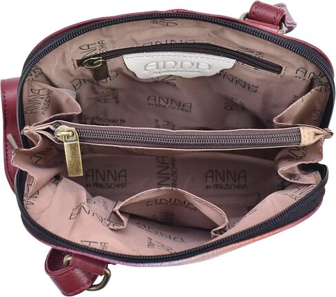 Anna by Anuschka Women's Hand Painted Leather Small Multi Compartment Zip-Around Organizer, Denim Paisley Floral in Kuwait