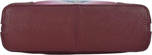 Anna by Anuschka Women's Hand Painted Leather Small Multi Compartment Zip-Around Organizer, Denim Paisley Floral in Kuwait