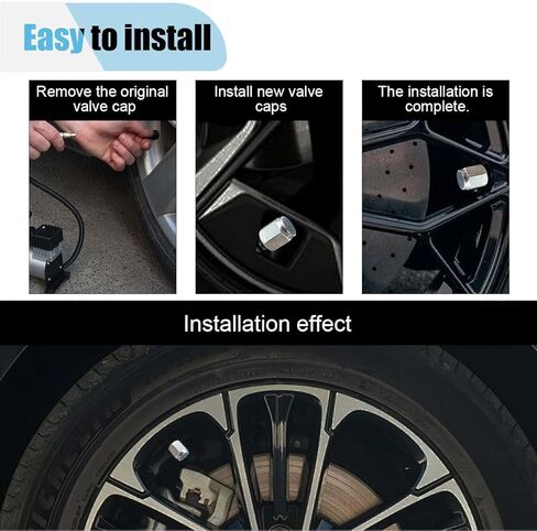 20PCS Tire Valve Stem Caps, Dust Proof Hexagon Shape Seal Stem Caps with Rubber O-Ring, Universal Aluminum Valve Stem Covers for Car, SUV, Truck, Motorcycle, Bicycle (Silver) in Kuwait