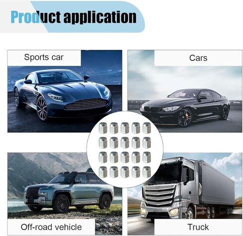 20PCS Tire Valve Stem Caps, Dust Proof Hexagon Shape Seal Stem Caps with Rubber O-Ring, Universal Aluminum Valve Stem Covers for Car, SUV, Truck, Motorcycle, Bicycle (Silver) in Kuwait