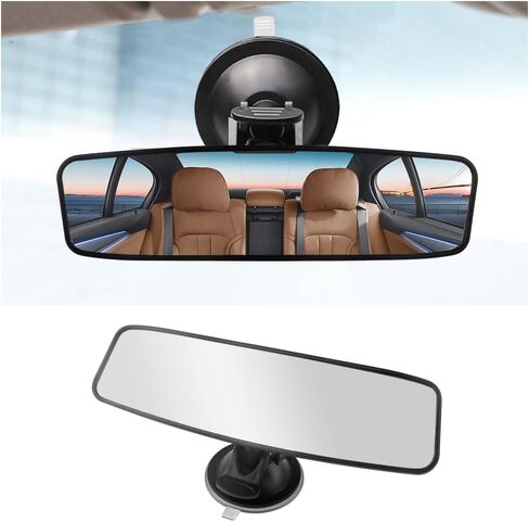 Suction Cup Rear View Mirror for Car,HD Wide Angle Car Mirror with Anti Glare & 360° Adjustable Design,Multifunctional Car Truck SUV Boat Rear View Mirror Extender for Safe Driving (White) in Saudi Arabia