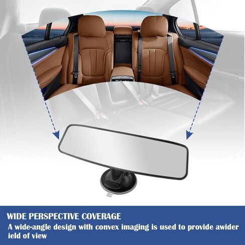 Suction Cup Rear View Mirror for Car,HD Wide Angle Car Mirror with Anti Glare & 360° Adjustable Design,Multifunctional Car Truck SUV Boat Rear View Mirror Extender for Safe Driving (White) in Saudi Arabia