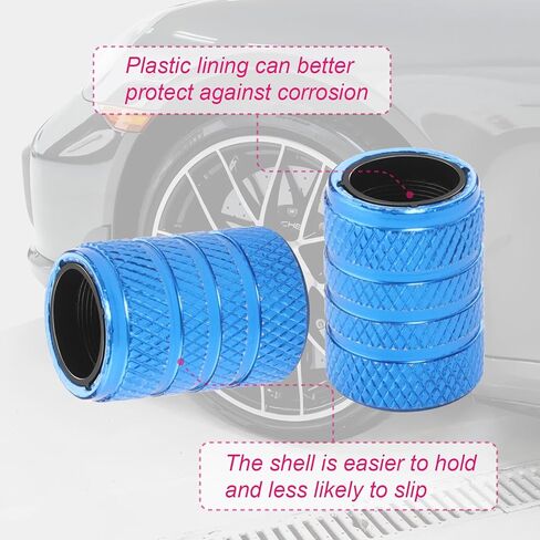 Tire Valve Stem Caps 5 pcs Premium Stainless Steel & Aluminum Alloy, Universal Fit for Cars/Trucks/Motorcycles/Bikes, Anti-Corrosion, Dustproof & Waterproof Air Valve Caps (Pink, Universal) in Kuwait