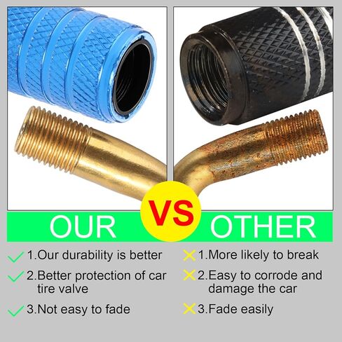 Tire Valve Stem Caps 5 pcs Premium Stainless Steel & Aluminum Alloy, Universal Fit for Cars/Trucks/Motorcycles/Bikes, Anti-Corrosion, Dustproof & Waterproof Air Valve Caps (Pink, Universal) in Kuwait