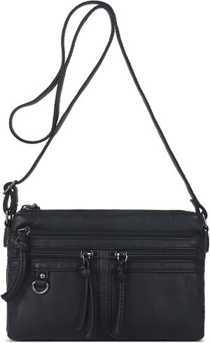 Angel Kiss Small Crossbody Bag for Women Leather Crossbody Purse Triple Compartments Cell Phone Purse Shoulder Bags for Women in Saudi Arabia