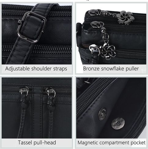 Angel Kiss Small Crossbody Bag for Women Leather Crossbody Purse Triple Compartments Cell Phone Purse Shoulder Bags for Women in Saudi Arabia