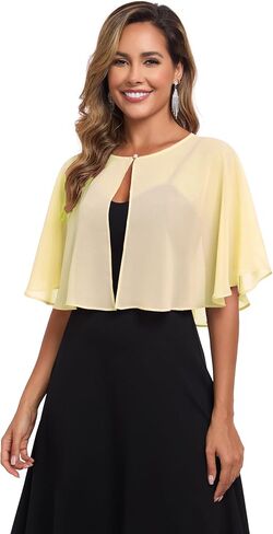 Women's Soft Chiffon Lace Capelets for Women Shawls and Wraps for Evening Dress Wedding Cape Bole Cover Up in Saudi Arabia