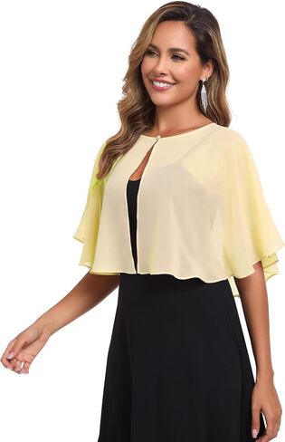 Women's Soft Chiffon Lace Capelets for Women Shawls and Wraps for Evening Dress Wedding Cape Bole Cover Up in Saudi Arabia
