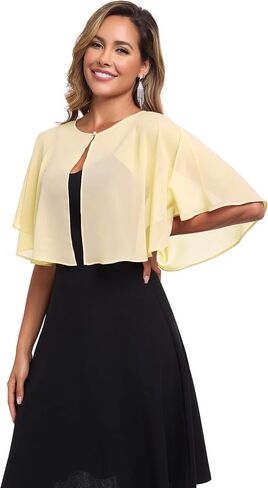 Women's Soft Chiffon Lace Capelets for Women Shawls and Wraps for Evening Dress Wedding Cape Bole Cover Up in Saudi Arabia
