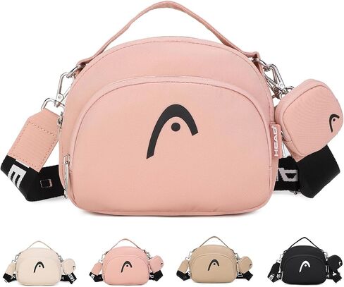 HEAD Waterproof Small Crossbody Bag for Women, Removable Wide Strap Black Shoulder Handbags Purse with Mini Coins Bag in Saudi Arabia