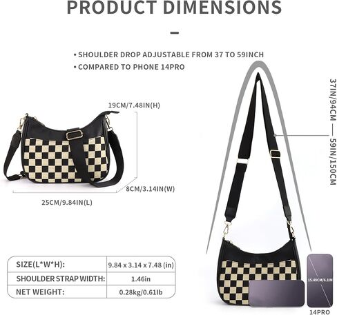 Women's Crossbody Handbags Vegan Leather Shoulder Bag with Adjustable Strap, Lightweight Small Purse for Everyday Essentials in Kuwait
