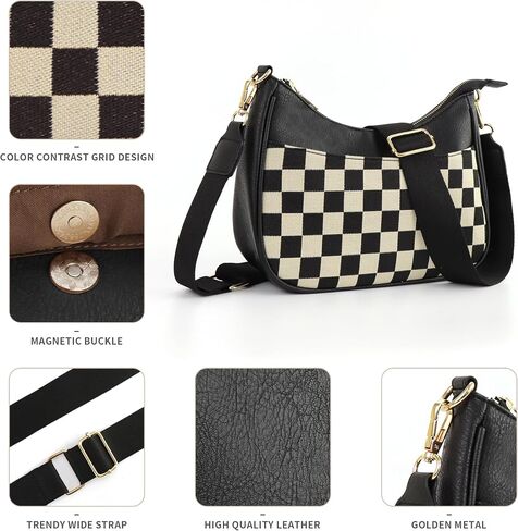 Women's Crossbody Handbags Vegan Leather Shoulder Bag with Adjustable Strap, Lightweight Small Purse for Everyday Essentials in Kuwait