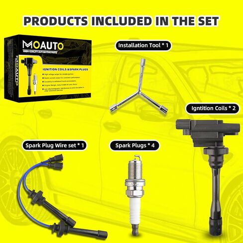 Set of 2 UF196 and 1 UF197 Ignition Coils Pack & 6 PCS Iridium Spark Plugs with Wire Set Compatible with Mitsubishi Montero 1997-2002 Montero Sport 1997-2004 - V6 3.5L 3.0L in Saudi Arabia