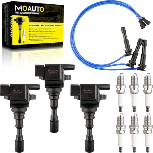 Set of 2 UF196 and 1 UF197 Ignition Coils Pack & 6 PCS Iridium Spark Plugs with Wire Set Compatible with Mitsubishi Montero 1997-2002 Montero Sport 1997-2004 - V6 3.5L 3.0L in Saudi Arabia