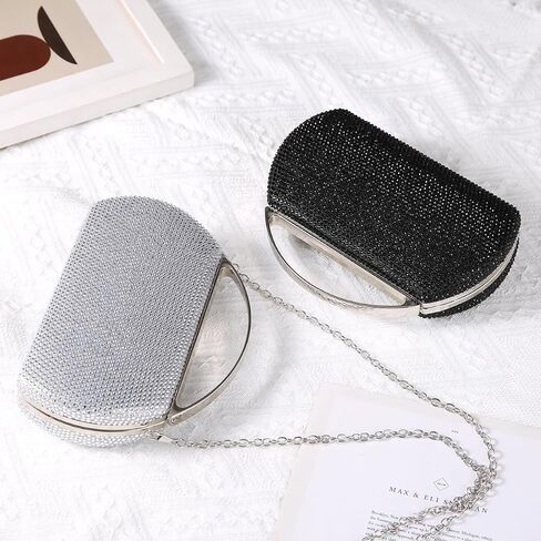 Women's Fashion Top Handle Rhinestone Beaded Evening Bag Clutch Handbag in Saudi Arabia