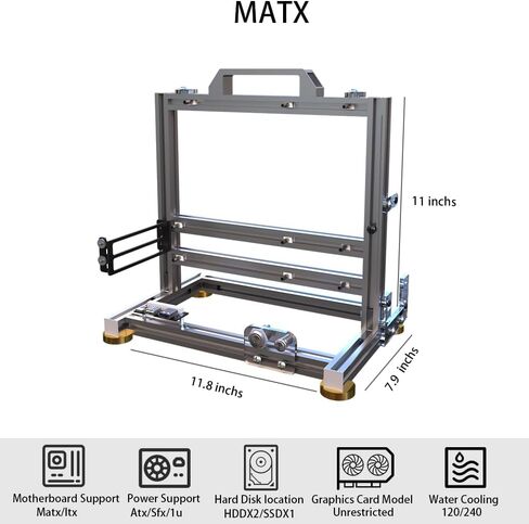 DIY Open Frame PC Chassis, Aluminum Computer Case, Supports ATX Motherboard, Excellent Cooling, Type-C Support in Saudi Arabia