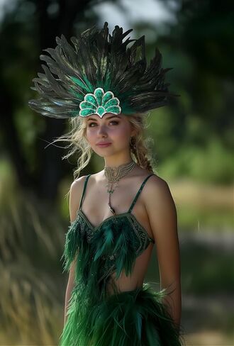 Feather Carnival Headdress Sequin Crown Headpiece Showgirl Costume Accessory in Saudi Arabia