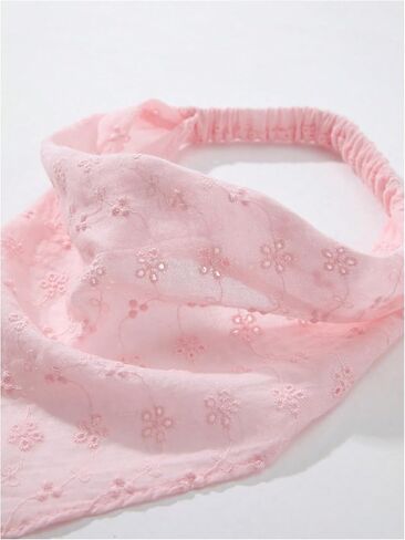 OYOANGLE Women's Hair Scarf Boho Eyelet Crochet Bandana Headbands Head Scarfs Hair Accessories White One-Size in Kuwait