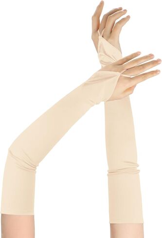 Fingerless Gloves Women Opera 1920s Long Gloves Satin Wedding Gloves Costume Tea Party Gloves Elbow Length Gloves in Saudi Arabia