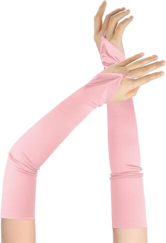Fingerless Gloves Women Opera 1920s Long Gloves Satin Wedding Gloves Costume Tea Party Gloves Elbow Length Gloves in Saudi Arabia