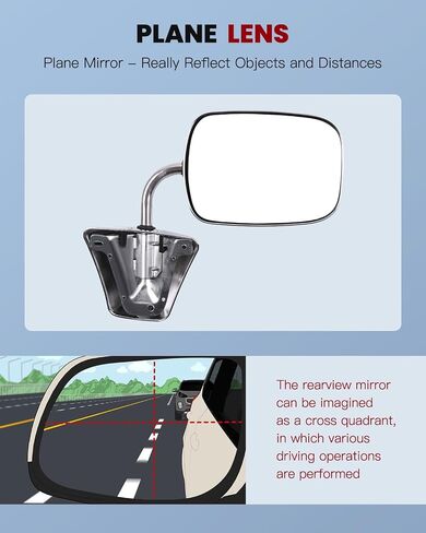 cciyu Door Mirror Left Driver Side/Right Passenger Side Pair Set Manual Stainless Mount Folding Chrome fit for1973-91 For Chevy/For Chevy For GMC Jimmy Suburban C10 20 30/C/K1500 2500 3500/C15 25 35 in Saudi Arabia