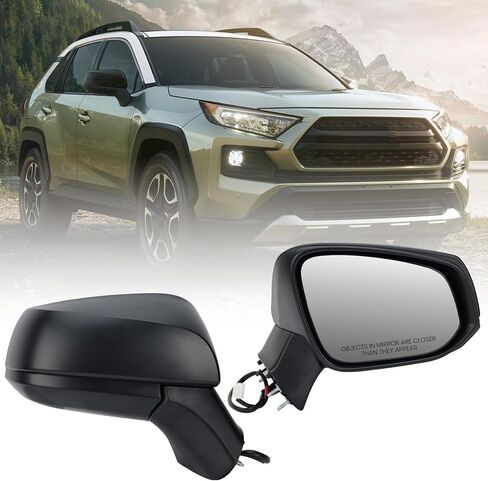 Left Driver Side Mirror Compatible with Toyota RAV4 2019 2020 2021 2022 2023 2024 Power Manual Folding Non-Heated Door Rear View Mirrors 3 Pins in Kuwait