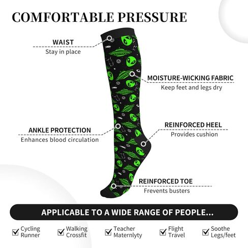 bassyil Compression Socks for Women & Men Circulation 15-20 mmHg Knee High Best Support for Nurses Travel Running Athletic in Kuwait