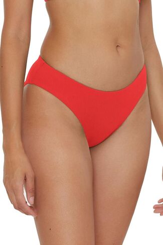 BECCA Women's Standard Modern Edge Shirred American Bikini Bottom, Cheeky Coverage, Swimwear Separates in Kuwait