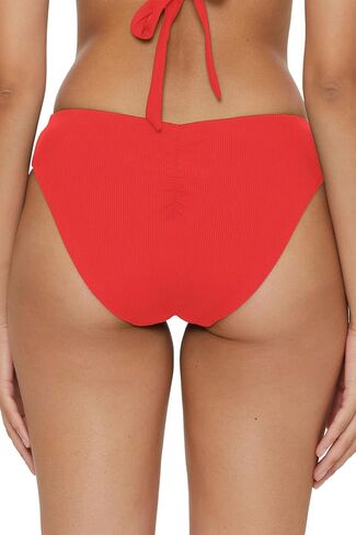 BECCA Women's Standard Modern Edge Shirred American Bikini Bottom, Cheeky Coverage, Swimwear Separates in Kuwait
