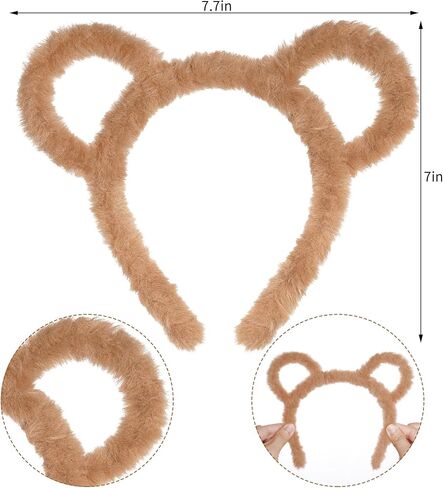 Yolyoo 3pcs Chipmunk Ears Headband Mouse Ears Headband Fuzzy Mouse Headband Cosplay Animal Halloween Christmas Costume in Saudi Arabia