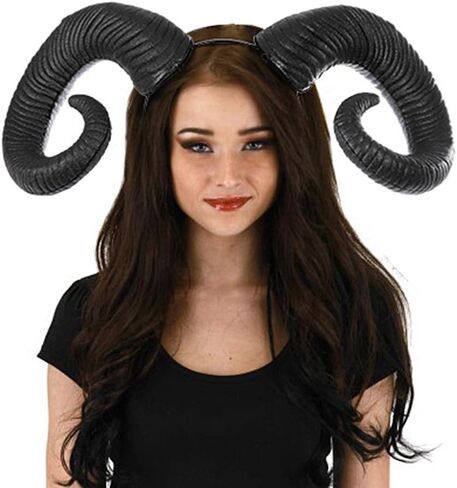 Gothic Halloween Cosplay Hair Accessories Realistic Black Red Long Devil's Horn Headband Carnival Party Bandana in Saudi Arabia