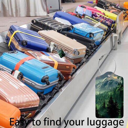 Foggy Mountains Landscape 2-Pack Luggage Tags for Suitcases,Leather Baggage Tag with Loop, Tags Private Name ID Labels for Women Girl Men Boys Travel Baggage Suitcase in Saudi Arabia
