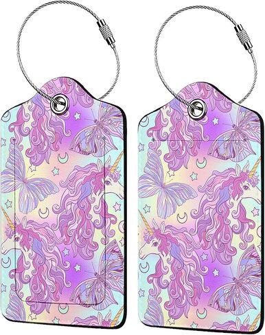 Foggy Mountains Landscape 2-Pack Luggage Tags for Suitcases,Leather Baggage Tag with Loop, Tags Private Name ID Labels for Women Girl Men Boys Travel Baggage Suitcase in Saudi Arabia