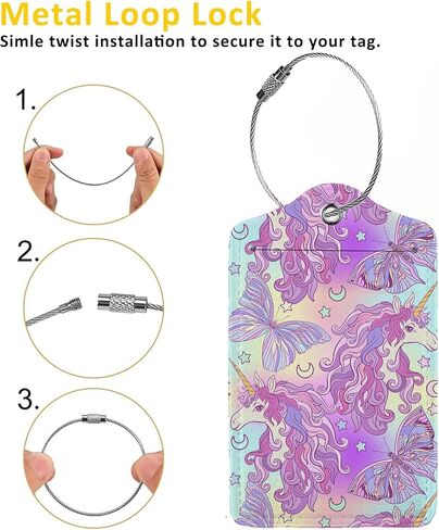 Foggy Mountains Landscape 2-Pack Luggage Tags for Suitcases,Leather Baggage Tag with Loop, Tags Private Name ID Labels for Women Girl Men Boys Travel Baggage Suitcase in Saudi Arabia