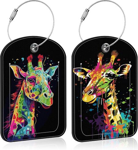 2 عبوة علامة الأمتعة لحرف الأرجواني ديزي و Butterfly Leather Diccase علامات مع تسمية معرف اسم الخصوصية وحلقة الفولاذ المقاوم للصدأ لحقيبة السفر in Kuwait