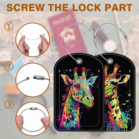 2 عبوة علامة الأمتعة لحرف الأرجواني ديزي و Butterfly Leather Diccase علامات مع تسمية معرف اسم الخصوصية وحلقة الفولاذ المقاوم للصدأ لحقيبة السفر in Kuwait