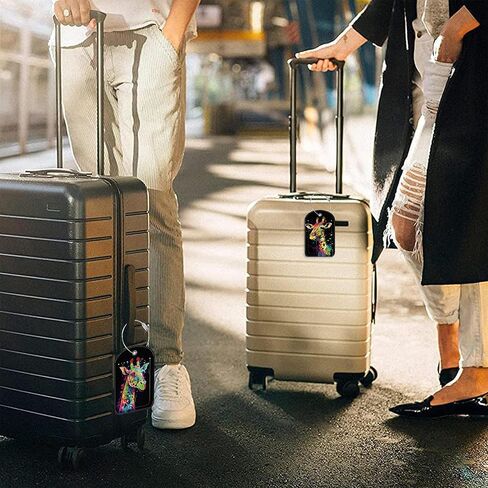 2 عبوة علامة الأمتعة لحرف الأرجواني ديزي و Butterfly Leather Diccase علامات مع تسمية معرف اسم الخصوصية وحلقة الفولاذ المقاوم للصدأ لحقيبة السفر in Kuwait