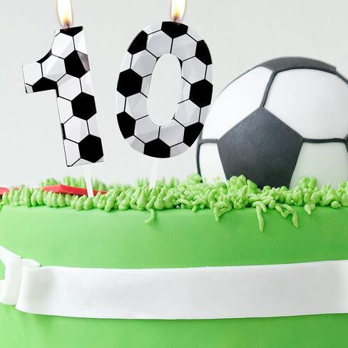 Number 7 Candles 7th Birthday Candles Soccer Happy Birthday Candle Premium Wax & 3D Diamond Design Soccer Themed Cake Topper Decorations for Men Boy Birthday Party Anniversary Celebration Supplie in Saudi Arabia