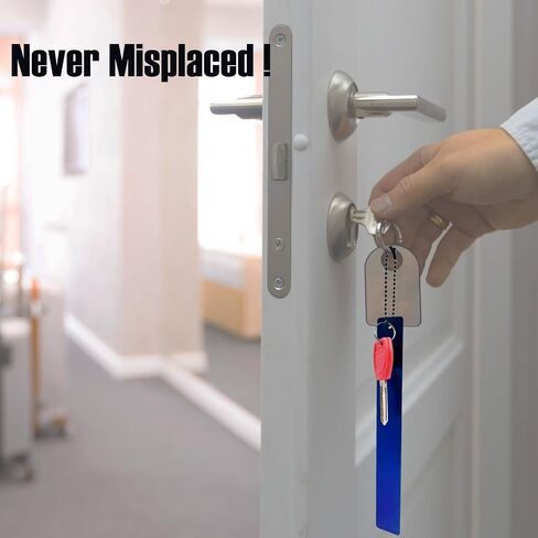 4 Pcs Commercial Grade Large Keychain Big Heavy Duty Bathroom Key Chain for Business Restroom to Not Lose Keys Giant Metal Long Keychain (4, Blue) in Saudi Arabia