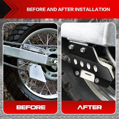 دليل سلسلة السلسلة الخلفية حارس Slider لـ Honda XR650L 1993-2023 ، بليت سلسلة دراجة نارية من الألومنيوم استبدال حماية الحامي القوي (الأسود) in Kuwait
