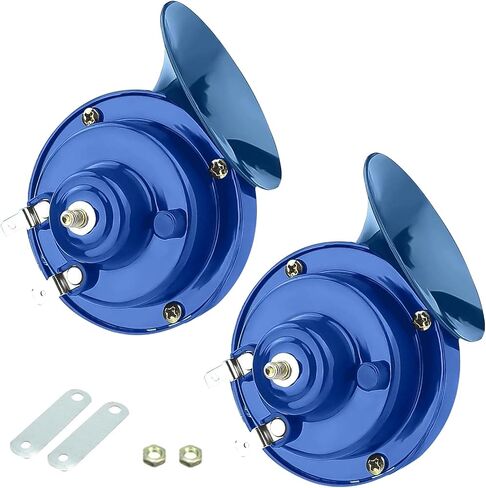 2 PCS Car Snail Air Horn, Car Large-caliber Waterproof Rustproof Snail Air Horn, 12V 300DB ABS Metal Stereo Extra-large Volume Warning Horn, Modified Accessories for Most Cars (Blue) in Saudi Arabia