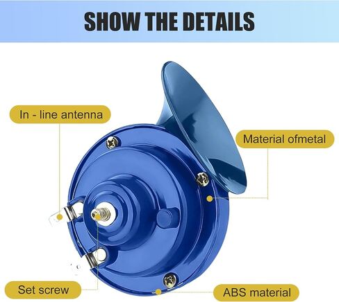 2 PCS Car Snail Air Horn, Car Large-caliber Waterproof Rustproof Snail Air Horn, 12V 300DB ABS Metal Stereo Extra-large Volume Warning Horn, Modified Accessories for Most Cars (Blue) in Saudi Arabia