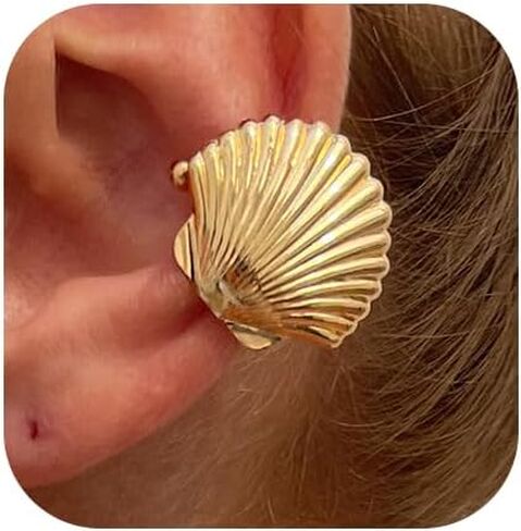 Ear Cuff Earrings for Women Non Piercing Starfish Shell Flower Ears Clip on Dainty Statement Earrings Ocean Beach Summer Jewelry in Kuwait