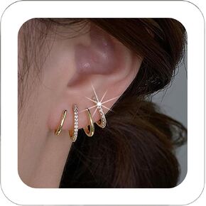 Minimalist Claw Earrings Tiny Trendy Claw Cubic Zirconia Claw Ear Cuffs Wraps Earrings Dainty Gold Half Hoop Cartilage Piercing Stud Earrings Jewelry Gift for Womens