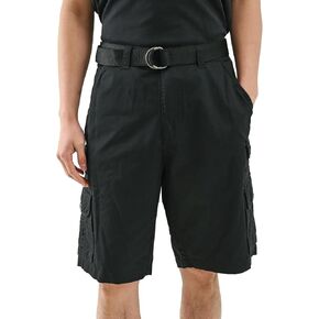 Casual Cargo Shorts for Men Sports & Outdoors Cargo Hiking Pants Fishing & Camping & Golf with Belt (Black/Khaki/Camo)